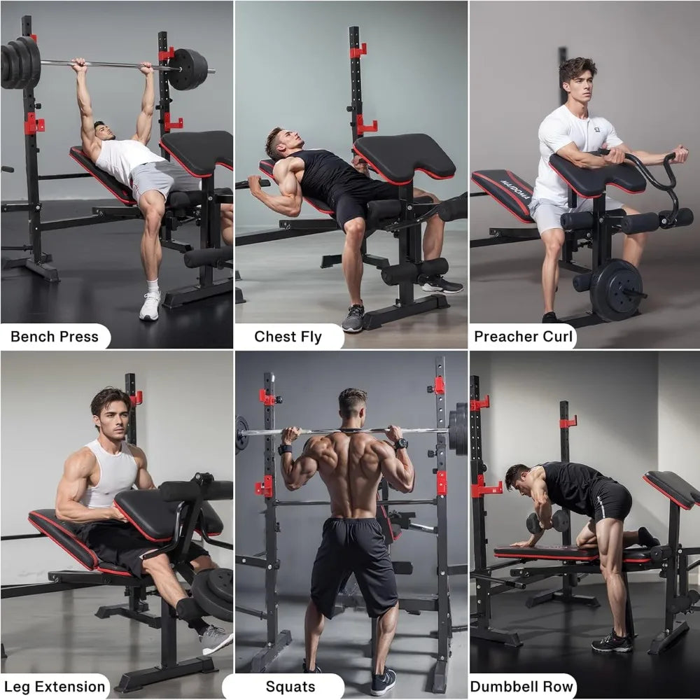 Weight Bench Set With Preacher Curl Design