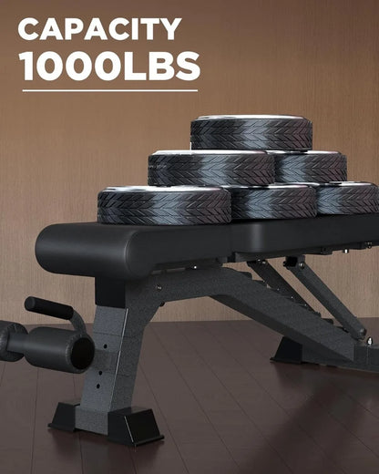 Adjustable Weight Bench 1000LB Capacity