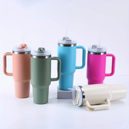 1pc Tumbler With Lid And Straw