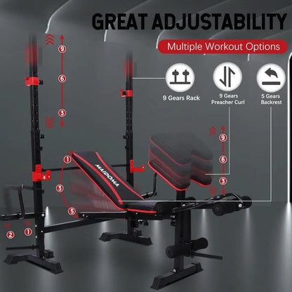 Weight Bench Set With Preacher Curl Design