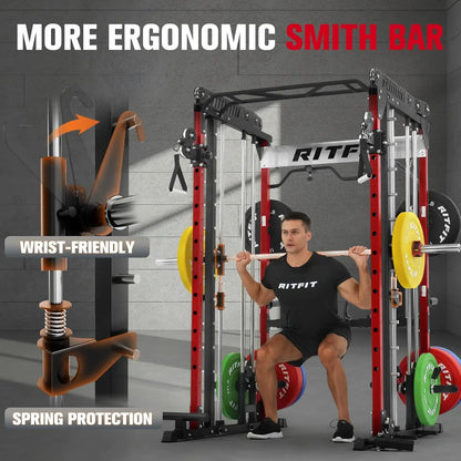 Pro Smith Machine with Cable Crossover System