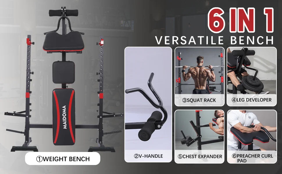 Weight Bench Set With Preacher Curl Design